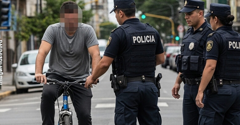 POLÍCIA DETUVO A CICLISTA QUE LLEVABA PASTA BASE