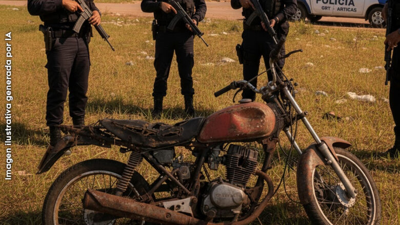 ABANDONAN MOTO Y HUYEN ANTE EL G.R.T. EN CERRO EJIDO