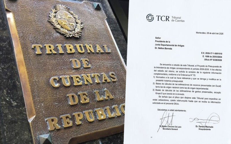 TCR DEVUELVE PROYECTO DE PRESUPUESTO DE LA INTENDENCIA DE ARTIGAS
