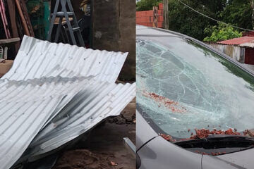 El viento se llevó el techo de una casa en barrio Pirata