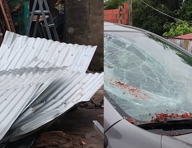 El viento se llevó el techo de una casa en barrio Pirata