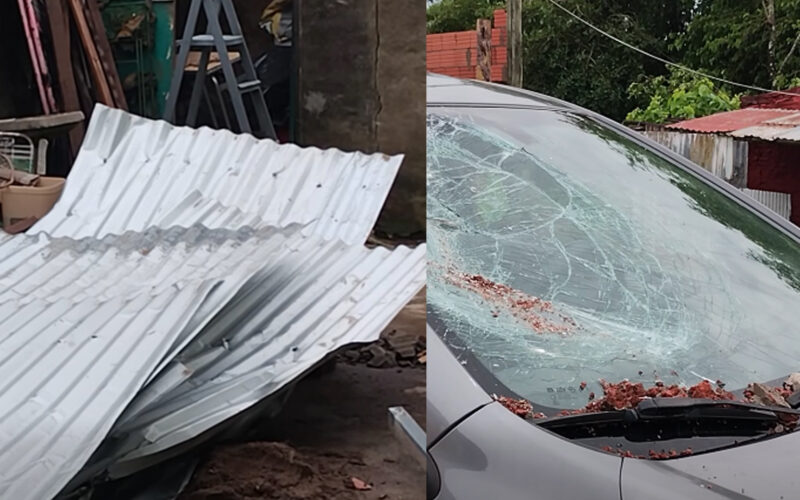 El viento se llevó el techo de una casa en barrio Pirata